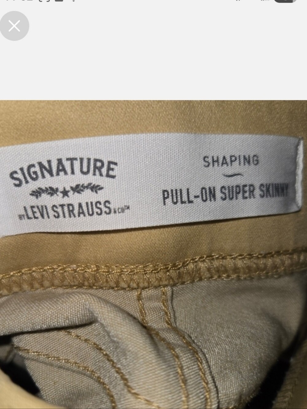 Levi Strauss Signature Pull-on Skinny Stretch Pants Cream Pockets Faux Zip Sz 12 - Picture 13 of 16
